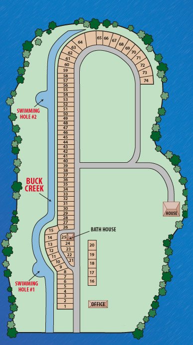 Buck Creek RV Campground Map